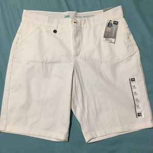 Lee White Midrise Fit Bermuda Shorts